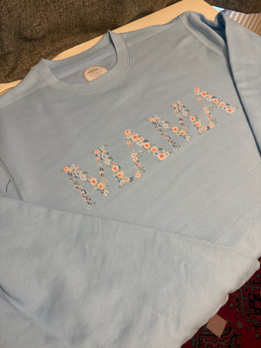 Adult Floral Lettered Sweatshirt