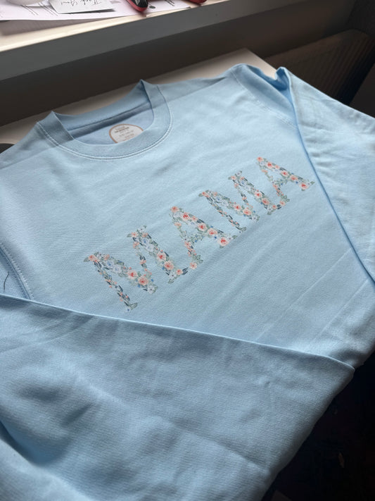 Kids Floral Lettered Sweatshirt
