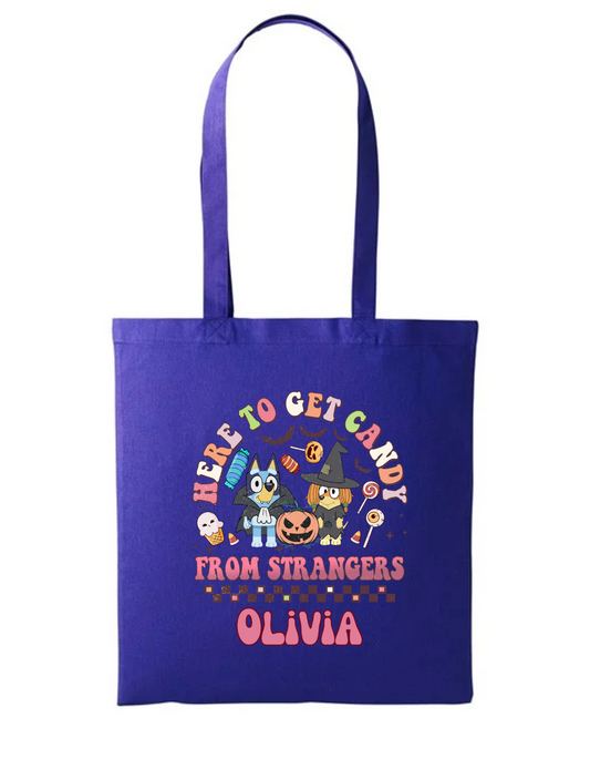 Blueydog Inspired Candy Trick or Treat Bag Choose your colour