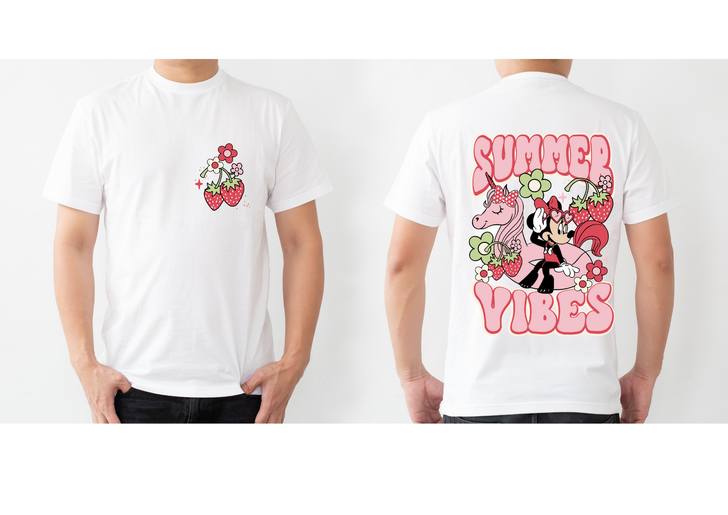 Summer Vibes Pink Strawberry Mouse inspired T-Shirt