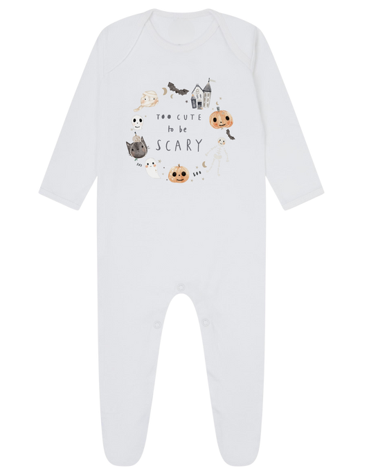 Too Cute to be Scary Baby Sleepsuit or Vest