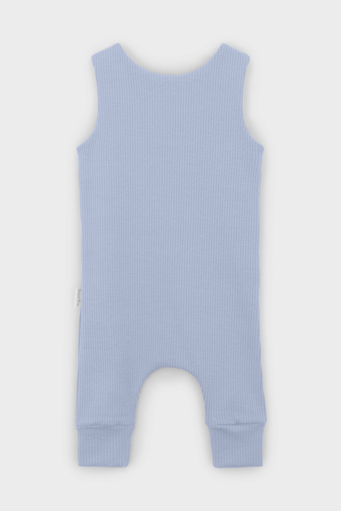 Powder Blue Dungarees Romper |  Embroidery Available