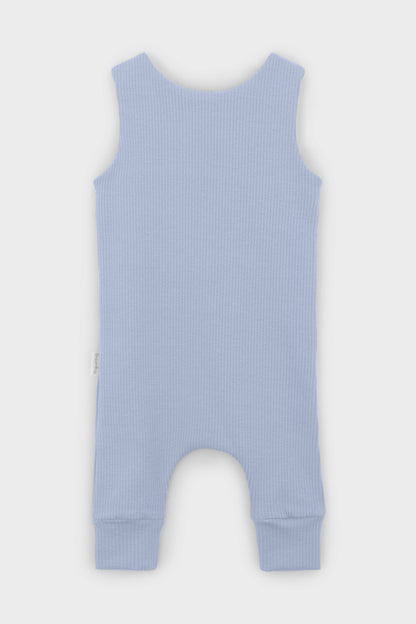 Powder Blue Dungarees Romper |  Embroidery Available