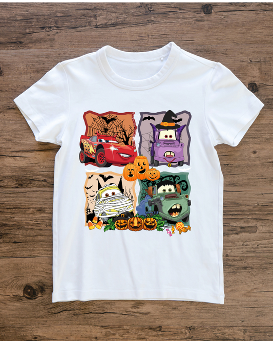 Children's Cars Inspired Halloween Top - Spooky Faces