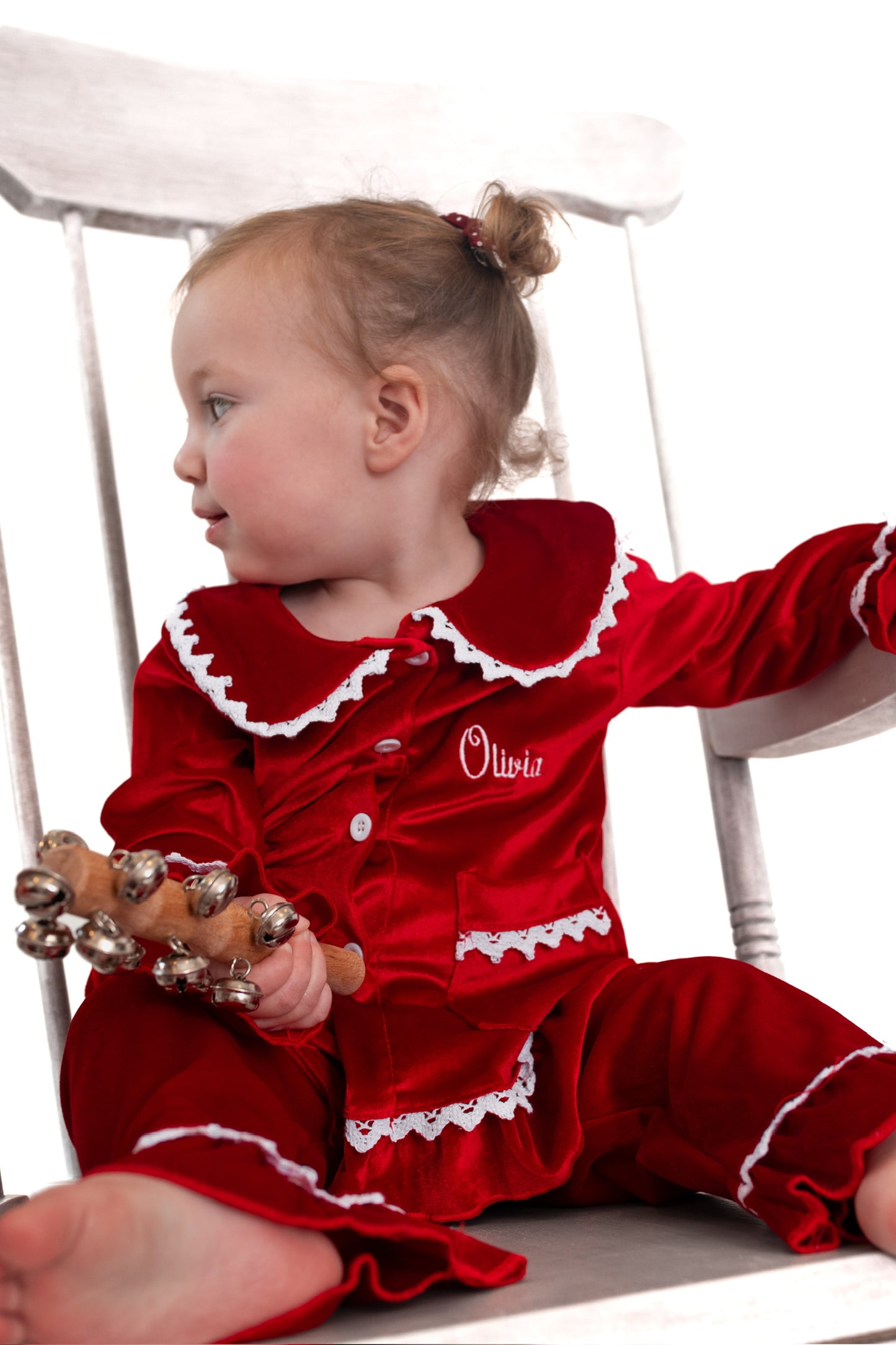 Velvet Frill Children’s Christmas Pyjamas