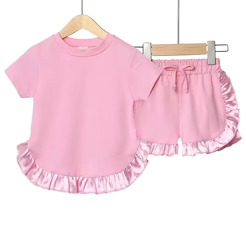 SALE Frill Edged Shorts Set - Multiple Colours Available