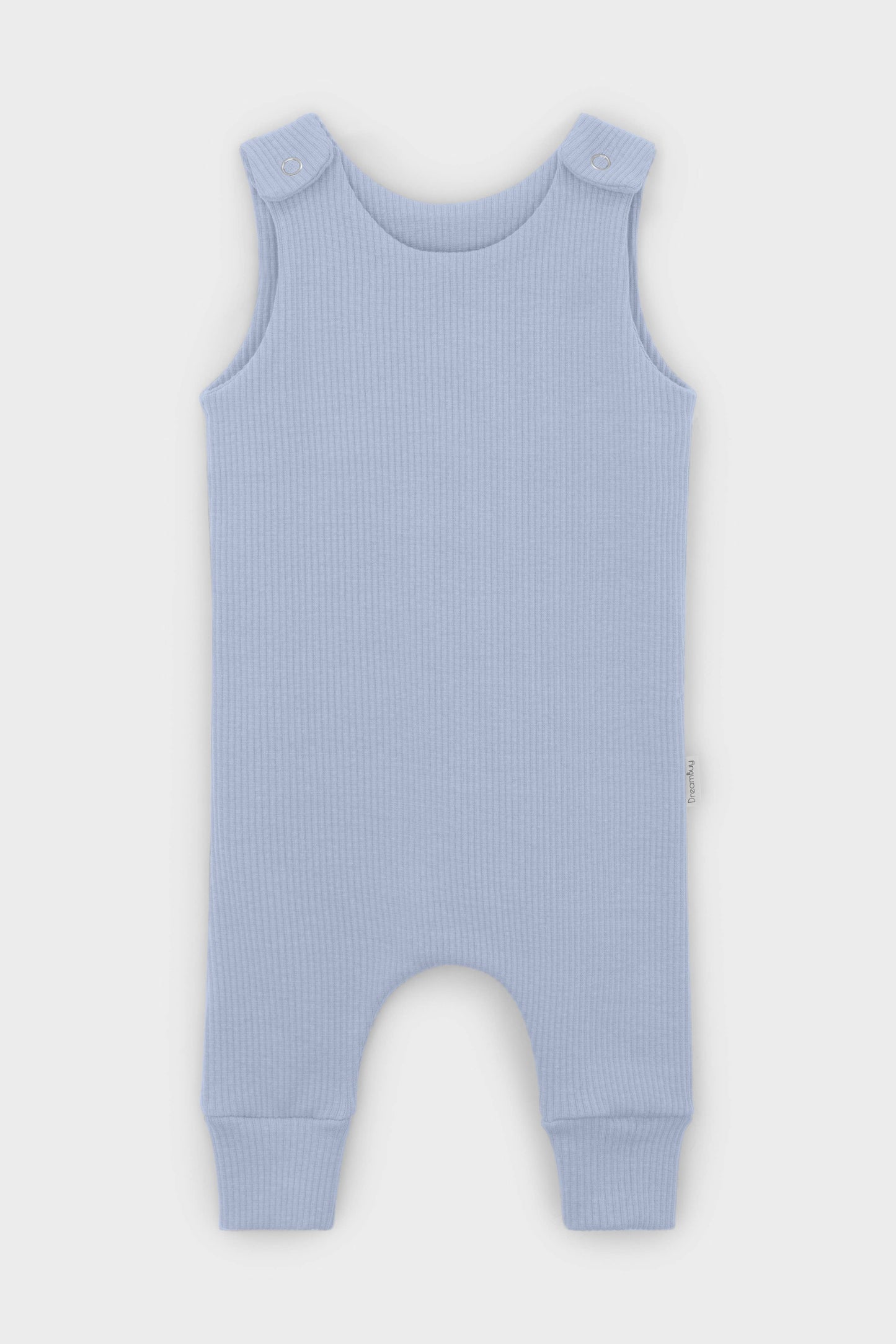 Powder Blue Dungarees Romper |  Embroidery Available