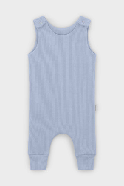Powder Blue Dungarees Romper |  Embroidery Available