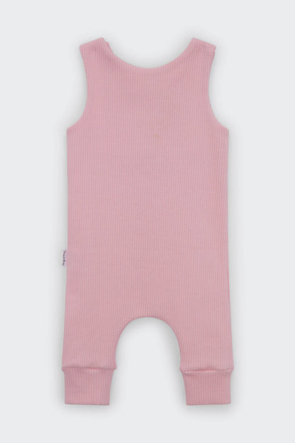 Sweet Pink Dungarees Romper |  Embroidery Available