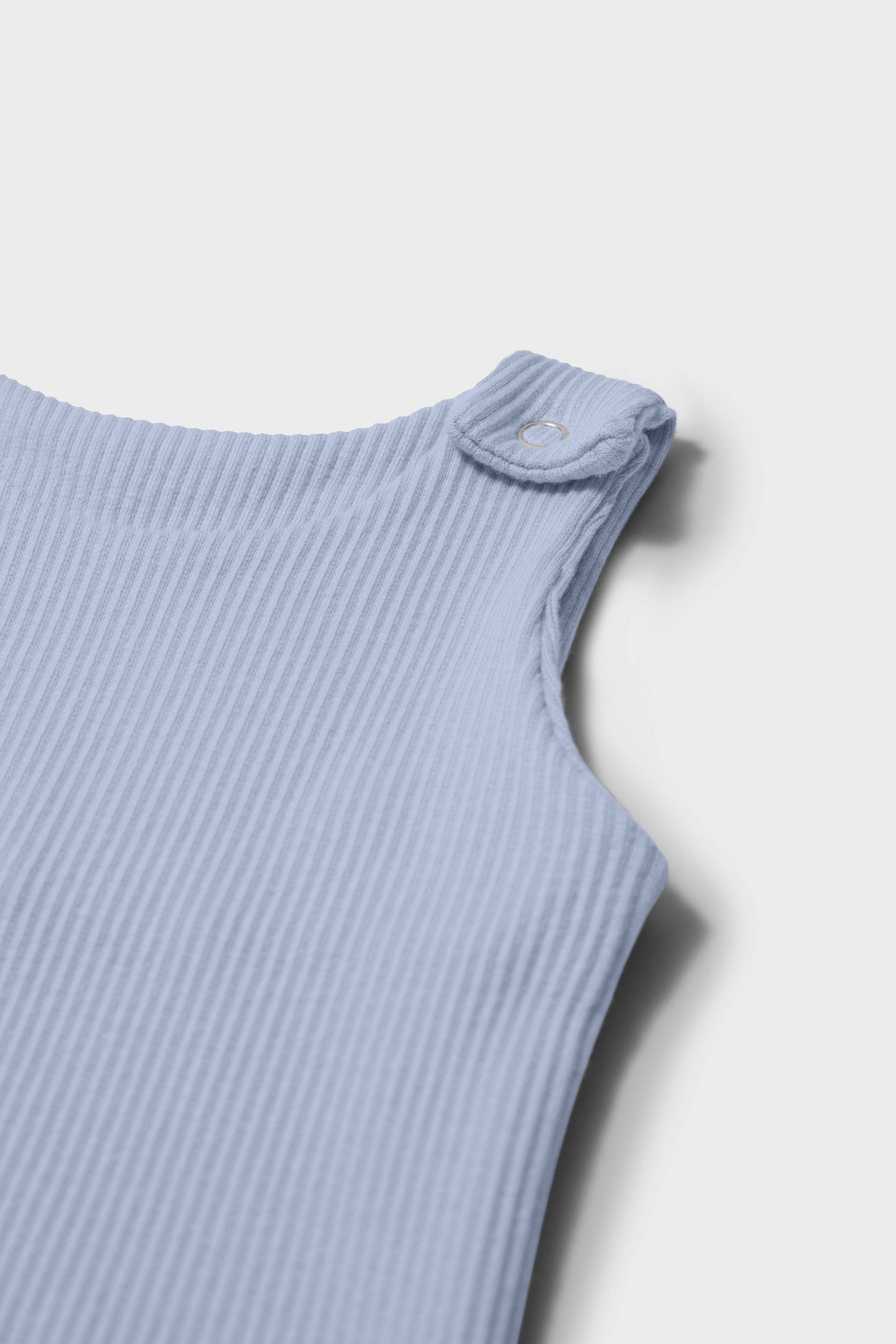 Powder Blue Dungarees Romper |  Embroidery Available
