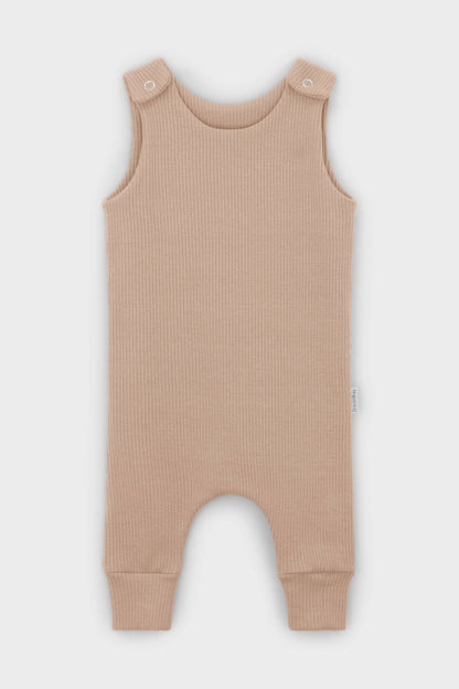 Velvet Mocha Dungarees Romper |  Embroidery Available