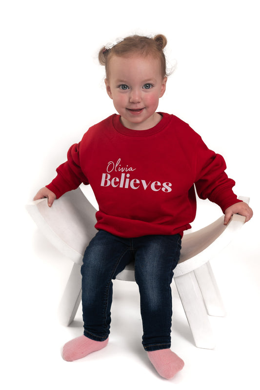 Believes Personalised Children's Christmas T-shirt or Sweatshirt