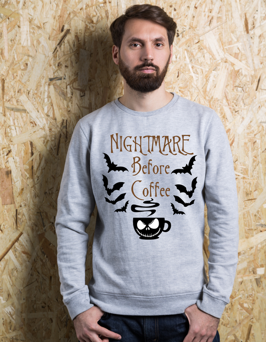 Unisex Adults Nightmare Before Coffee Sweatshirt/Hoody/Top