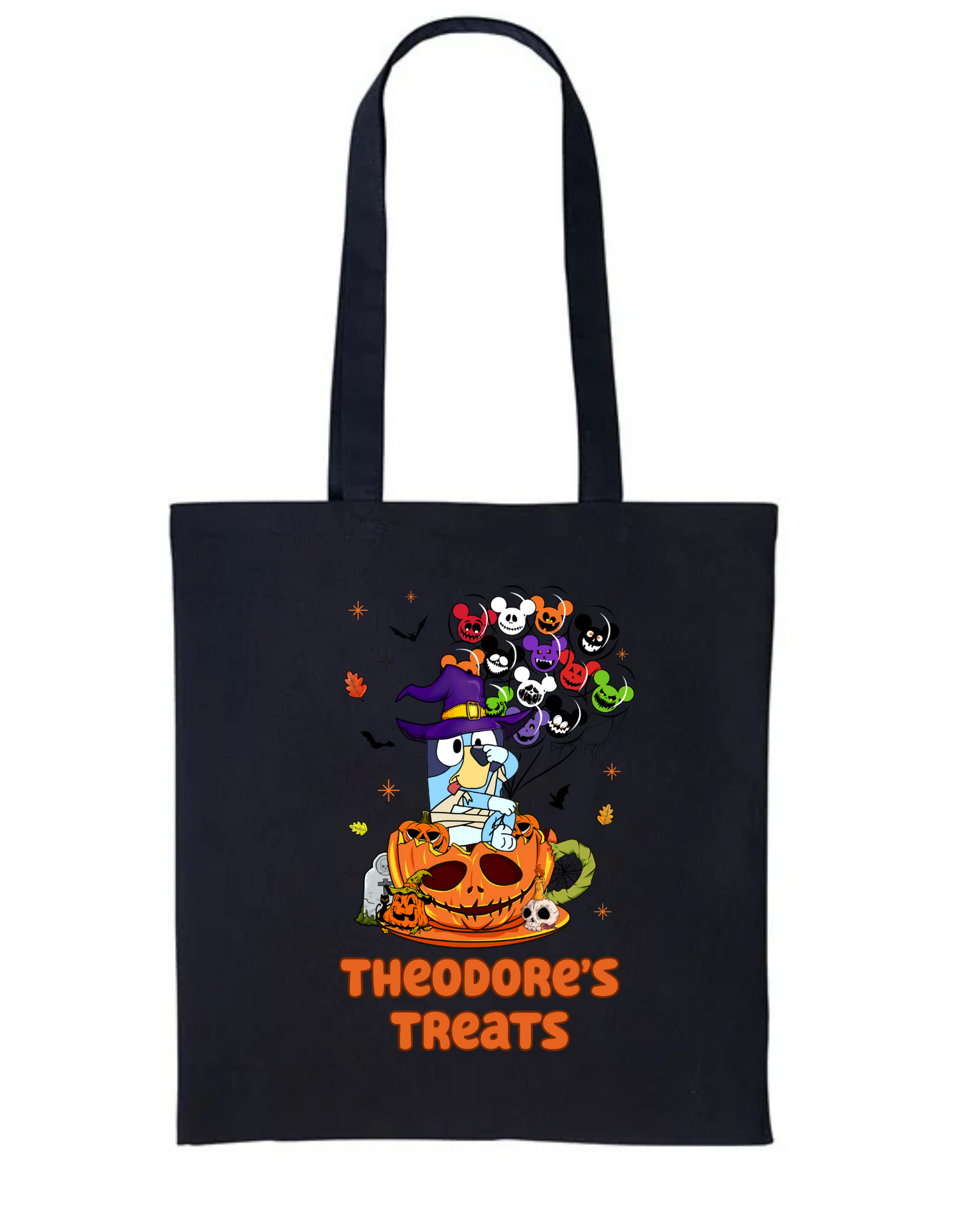 Blueydog Inspired Pumpkin Trick or Treat Bag Choose your colour