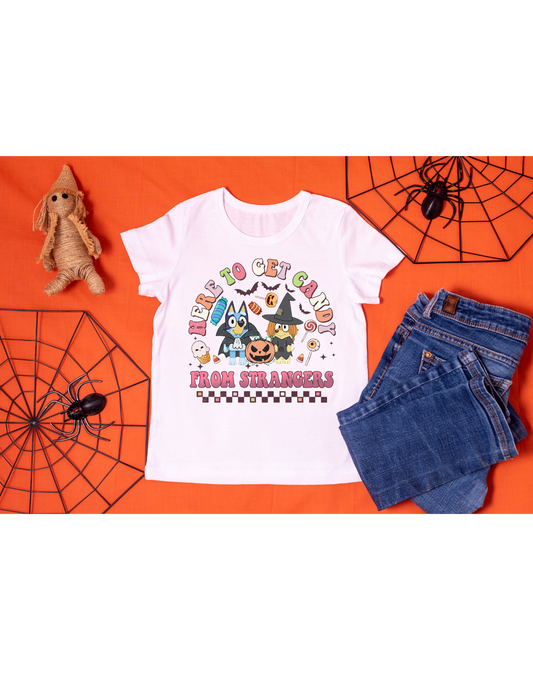 Here To Get Candy Bluey Inspired Children's Halloween Top