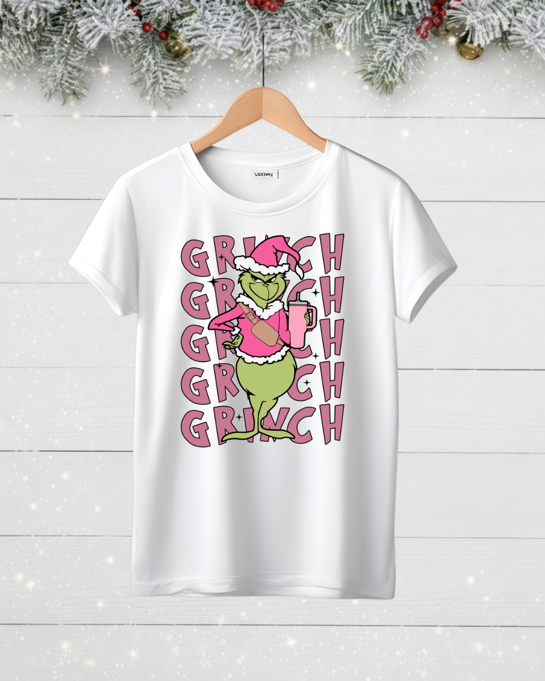 Children's Pink Grinch Christmas T-shirt or Sweatshirt