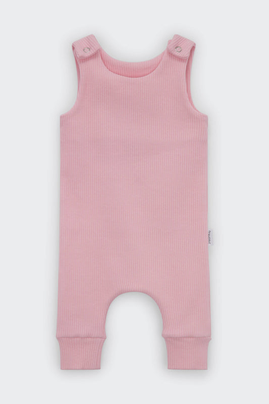 Sweet Pink Dungarees Romper |  Embroidery Available
