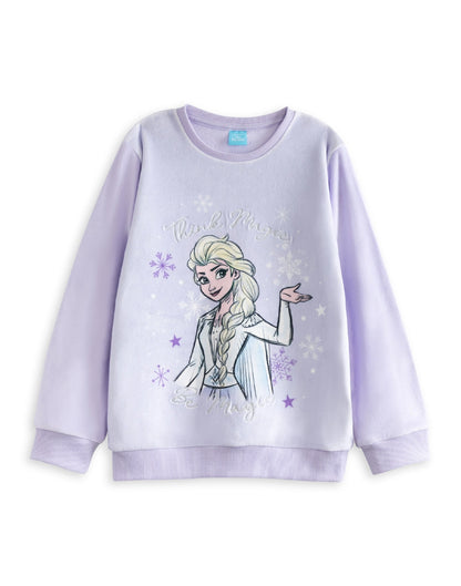 Disney Frozen Girls Purple Elsa Long Sleeve Long Leg Pyjama Set