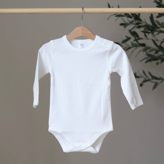 Ecru Ribbed Bodysuit