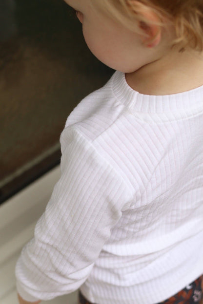 Ecru Ribbed Bodysuit