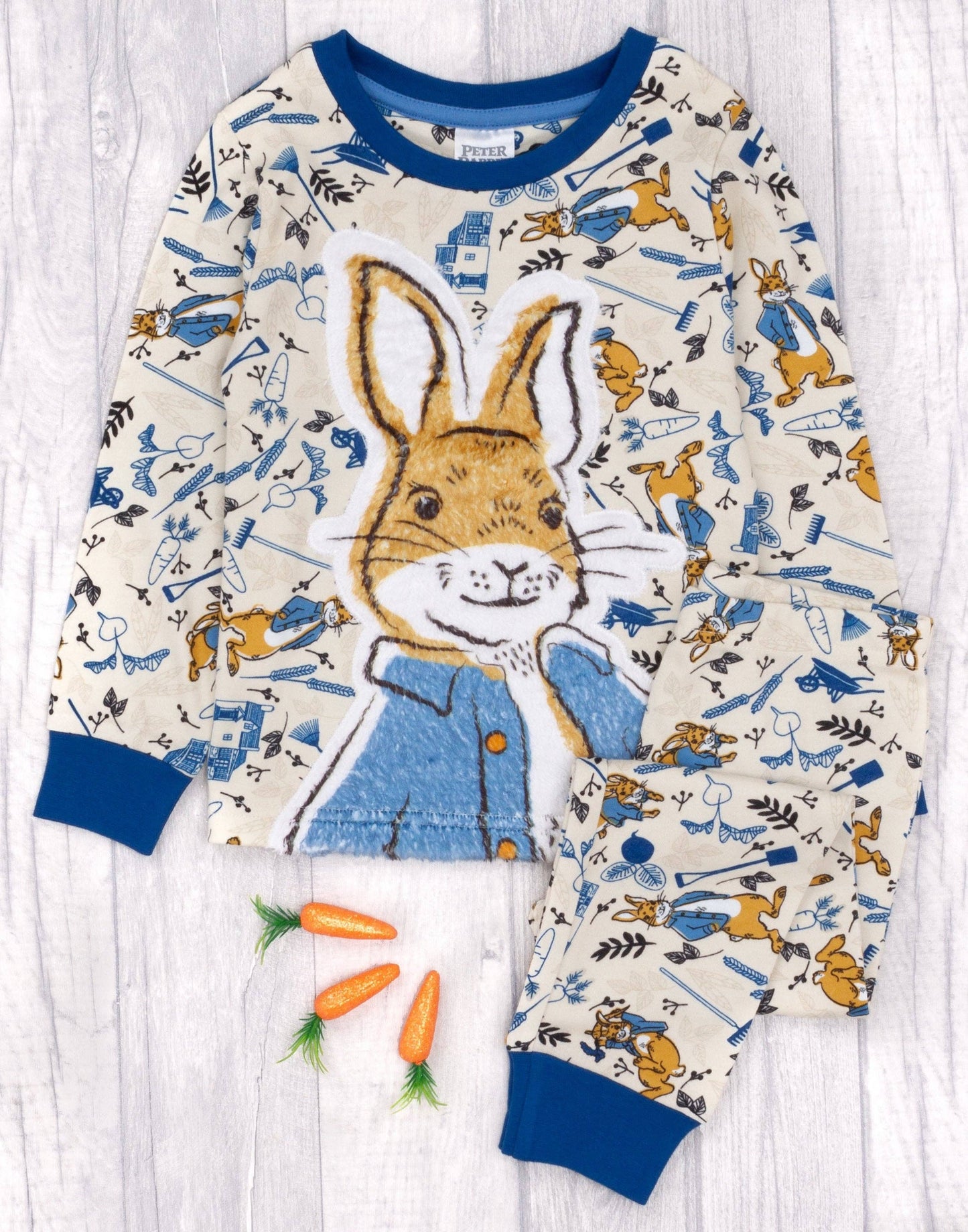 Peter Rabbit Boys Blue Peter Rabbit All-Over Print Long Sleeve Long Leg Pyjama Set