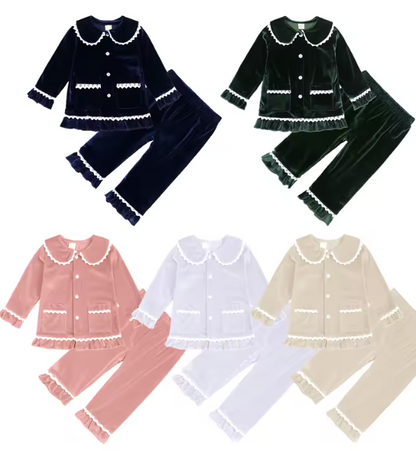 Embroidered Velvet Pyjamas