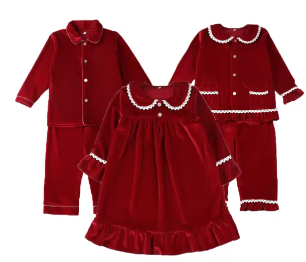 Embroidered Velvet Pyjamas