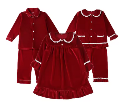 Embroidered Velvet Pyjamas